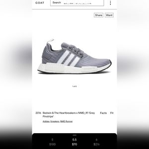 Adidas Originals Men's NMD R1 Bedwin Grey Pinstripe/White